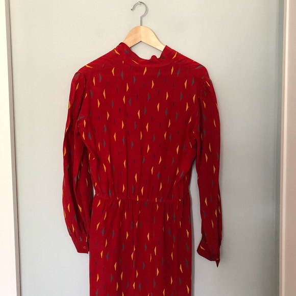 Vintage DVF Tie-Neck Silk Dress - Picture 7 of 12